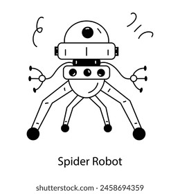 Mira el ícono de garabato de un robot araña 