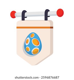 Check out 3d style icon of hanging easter banner