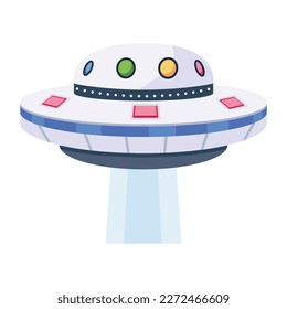 Echa un vistazo al icono plano de la nave alienígena 