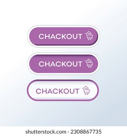 check out button vector flat design 