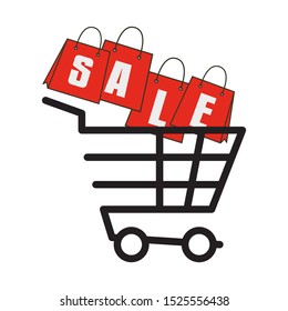 Check Out Cart sale Icon Template. Sign isolated on white background. shopping basket icon Vector flat design illustration. can be used for presentations, websites, etc.