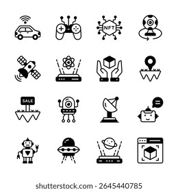 Check out customizable collection of meta world and technology glyph icons