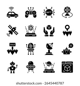 Check out customizable collection of meta world and technology glyph icons