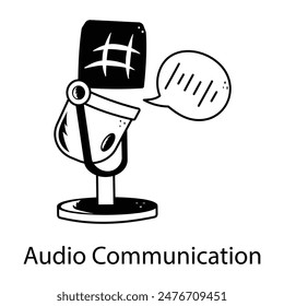 Check out doodle icon of audio communication 