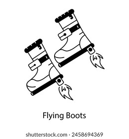 Check out doodle icon of flying boots 