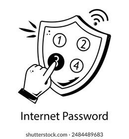 Check out doodle icon of internet password 