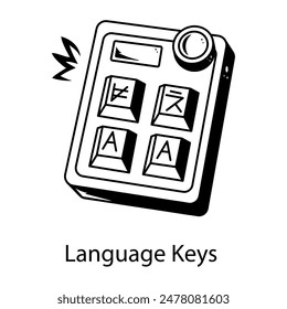 Check out doodle icon of language keys 