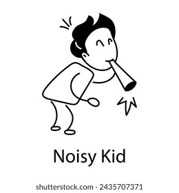 Check out doodle icon of a noisy kid 