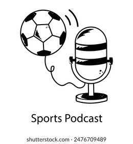 Check out doodle icon of a sports podcast 