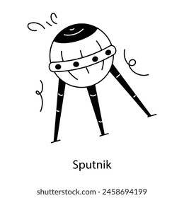 Schau dir das Doodle-Icon eines Sputniks an 