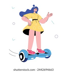 Check out doodle mini illustration of hoverboarding  