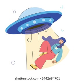 Check out doodle mini illustration of alien abduction 