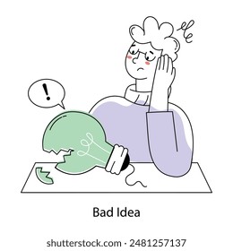 Check out doodle mini illustration of bad idea 