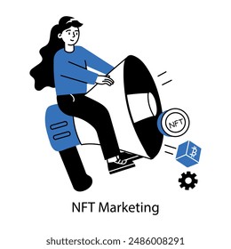 Schauen Sie sich Doodle Mini-Illustration des Netto-Marketing an 
