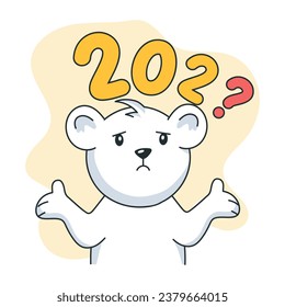 Check out doodle sticker of confuse bear 