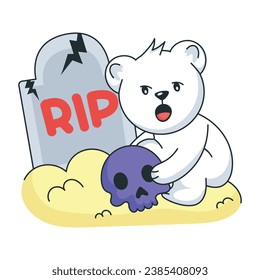 Echa un vistazo a la pegatina del doodle que representa el cementerio 