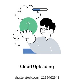 Echa un vistazo a la ilustración plana editable de la carga en la nube 