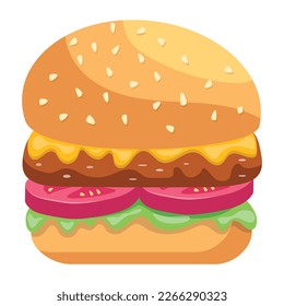 Comprobar el diseño plano de hamburguesa 