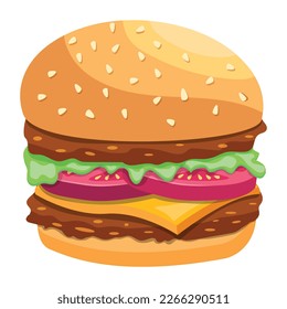 Comprobar el diseño plano de hamburguesa 