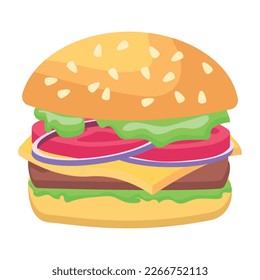 Check out flat design of hamburger 