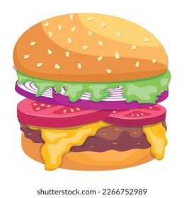 Comprobar el diseño plano de hamburguesa 
