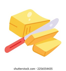 Check out flat doodle icon of butter 