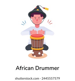 Check out flat icon of an african drummer 