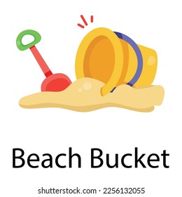 Check out flat icon of beach bucket 