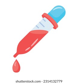 Check out flat icon of blood pipette