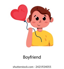 Check out flat icon of boyfriend