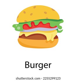 Echa un vistazo al icono plano de la hamburguesa 