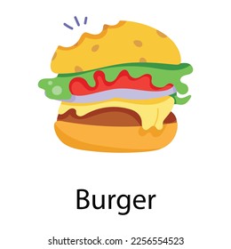 Echa un vistazo al icono plano de la hamburguesa 