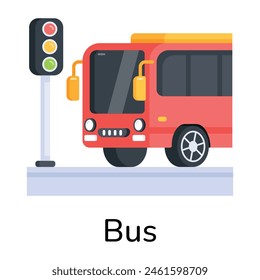 Check out flat icon of a bus 