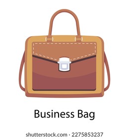 Check out flat icon of business bag 