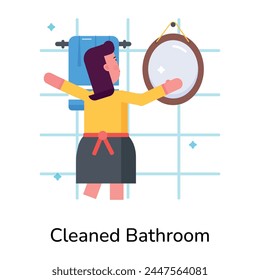 Check out flat icon of a cleaned bathroom 