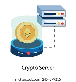 Check out flat icon of crypto server 