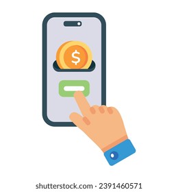 Check out flat icon depicting online donation 