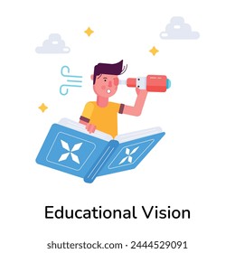 Check out flat icon of educational vision 