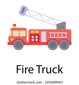 Check out flat icon of fire truck 