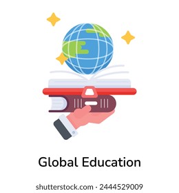 Echa un vistazo al icono plano de la educación global 