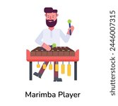 Check out flat icon of marimba player 