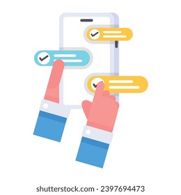 Check out flat icon of mobile messaging 