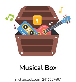 Check out flat icon of a musical box 