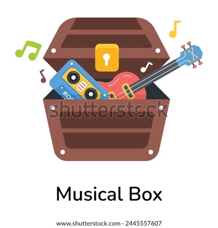 Check out flat icon of a musical box 