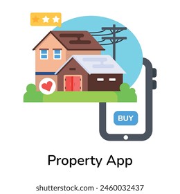 Echa un vistazo a un icono plano del App de la propiedad 