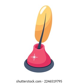 Check out flat icon of quill ink 