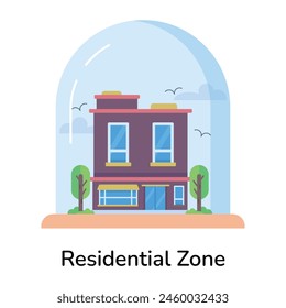Check out flat icon of residential zone 