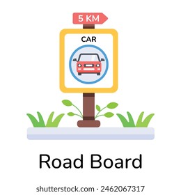 Echa un vistazo al icono plano de un tablero de carretera 