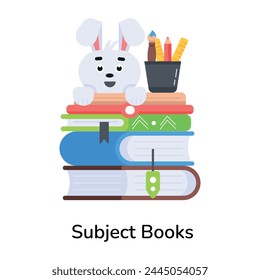 Check out flat icon of subject books 