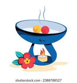 Check out flat icon of wax melter 